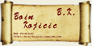 Boin Kojičić vizit kartica
